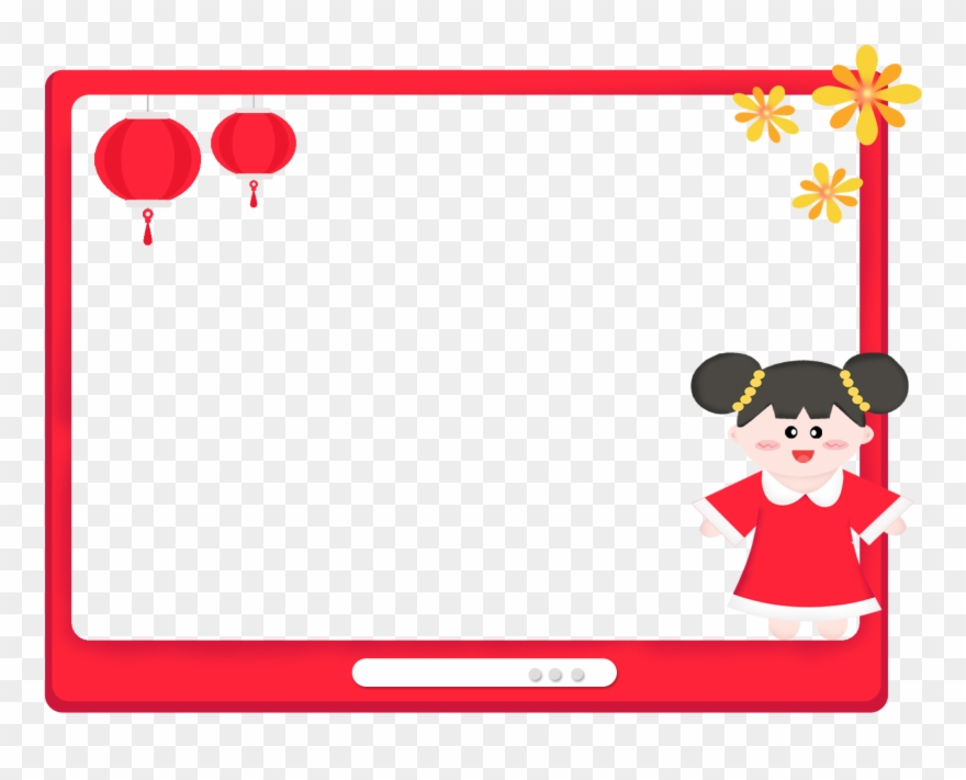 Handgemalte Grenze Hand Gezeichnetes Kleines Mädchen Clipart