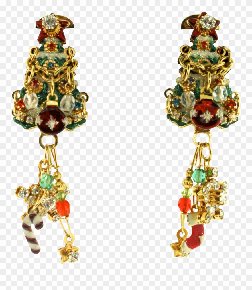 Rare Vtg Lunch At The Ritz Latr 2go Merry Christmas - Earrings Clipart