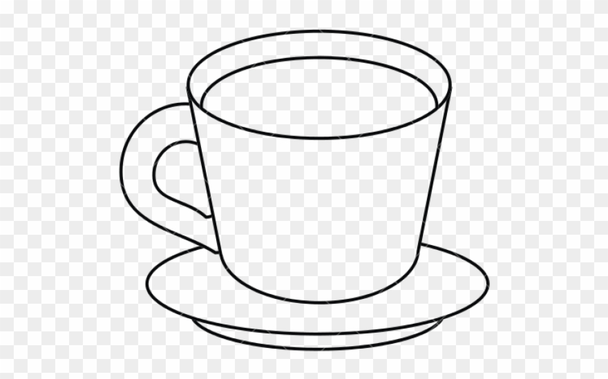 Teacup Clipart Cup Saucer - Cup And Plate Drawing - Png Download