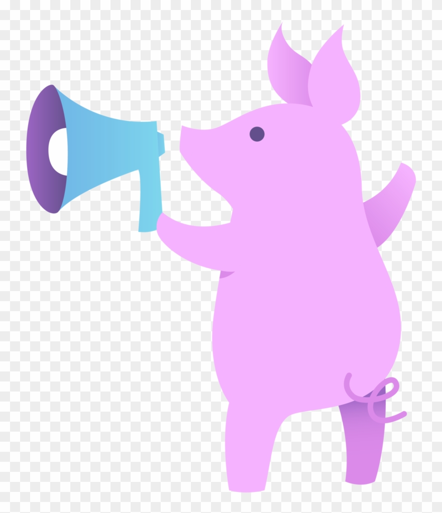 Pig On Social-02 - Cartoon Clipart