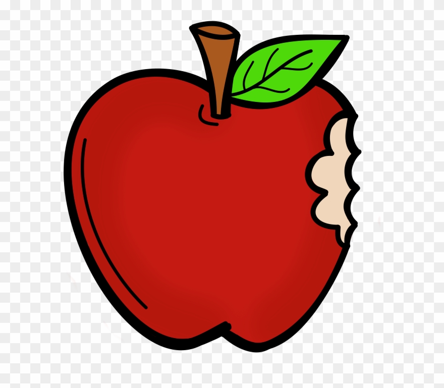 Cartoon Apple With A Bite Clipart