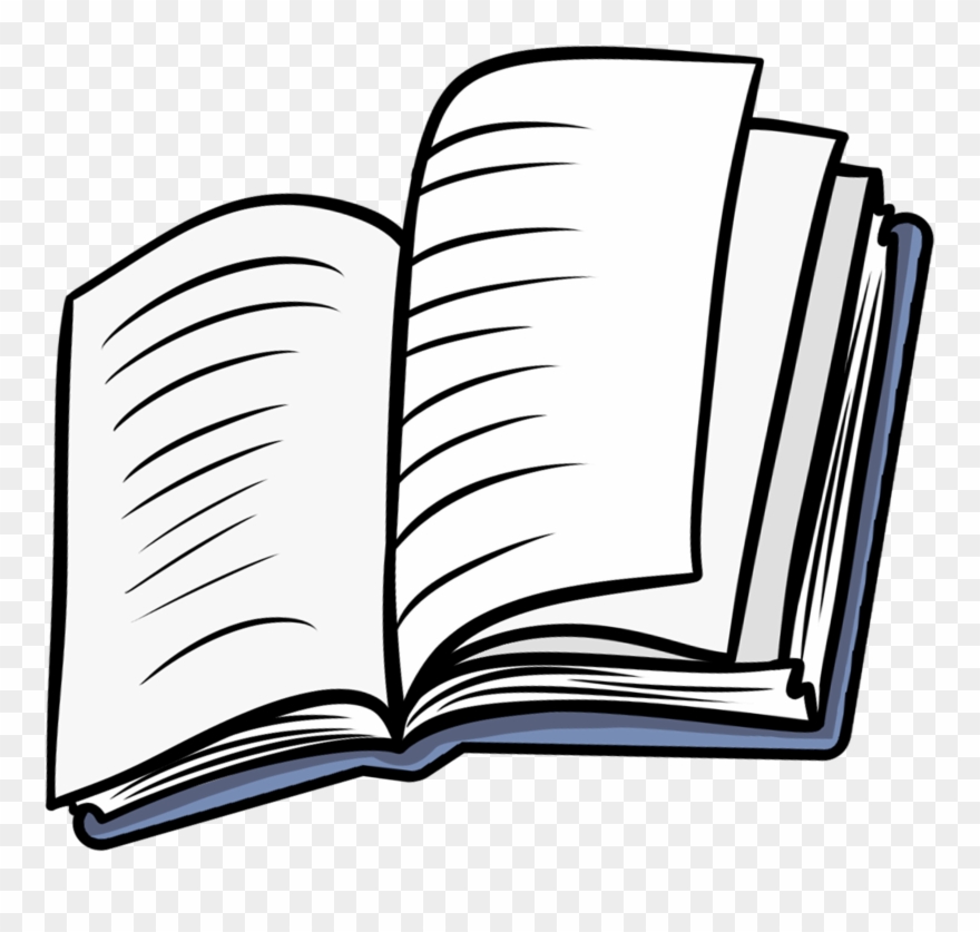 Open Book Clipart - Line Art - Png Download