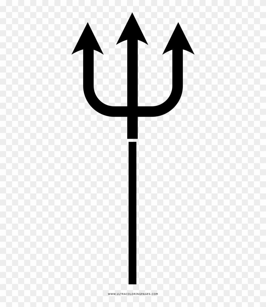 Trident Coloring Page - Drawing Trident Poseidon Clipart
