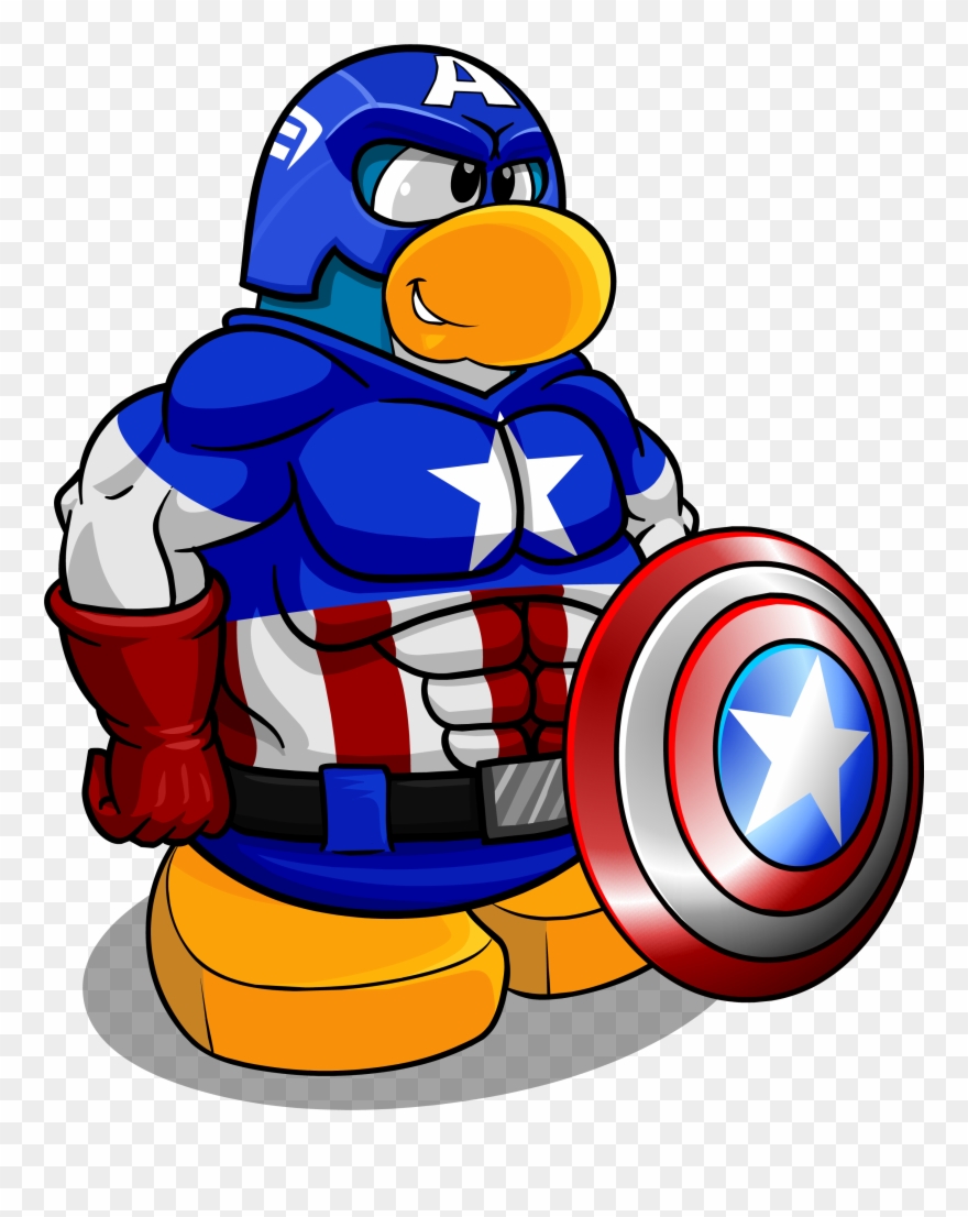 Captain America Clipart File - Club Penguin Captain America - Png Download