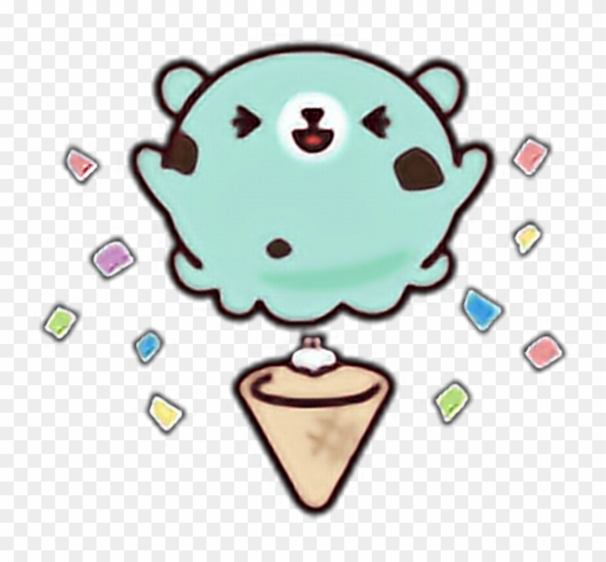 Kawaii Sticker - Ice Cream Line Sticker Clipart