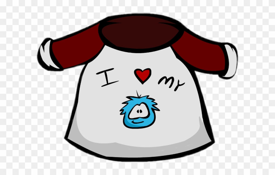 Club Penguin I Love Puffle T Shirt Clipart