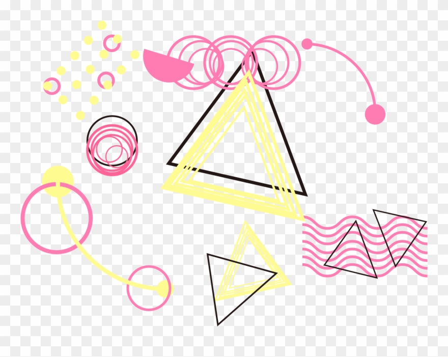 Memphis Style Creative Geometry Triangles Red Png And - Triangle Clipart