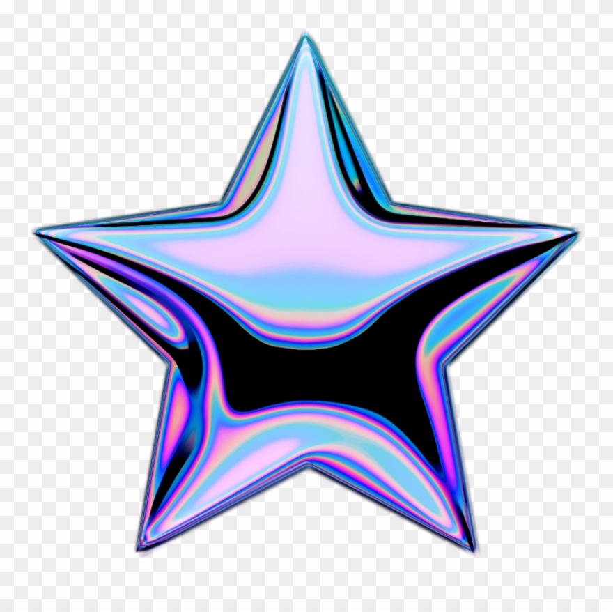 Holo Holographic Shootingstar Stars Star Emoji Iridesce - Vaporwave Png Clipart