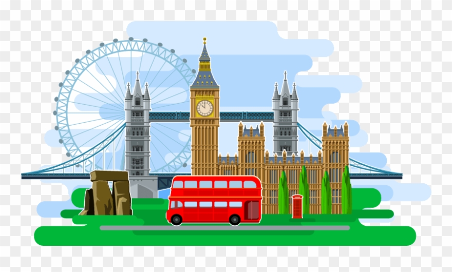 London Directory Main Bus Booth Westminster Bridge - Illustration Clipart