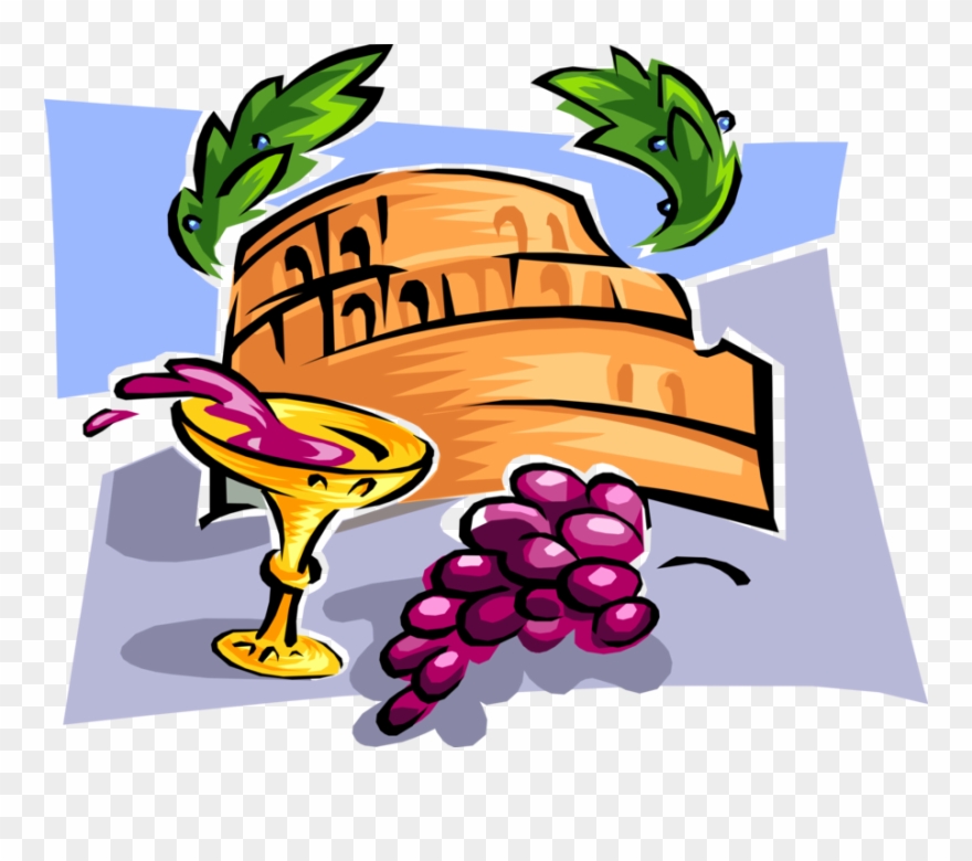 Rome Clipart Coliseum - Clipart Rom Wein Und Trauben - Png Download
