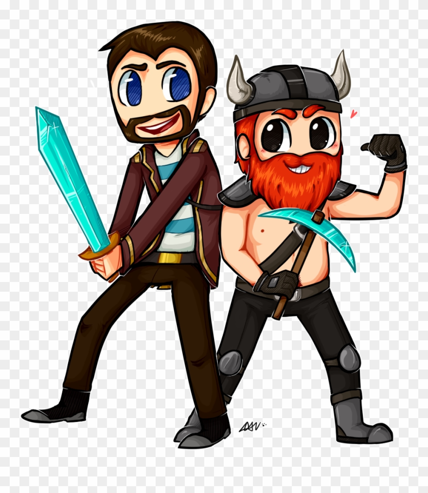 Honeydew And Xephos - Yogscast Lewis And Simon Fan Art Clipart