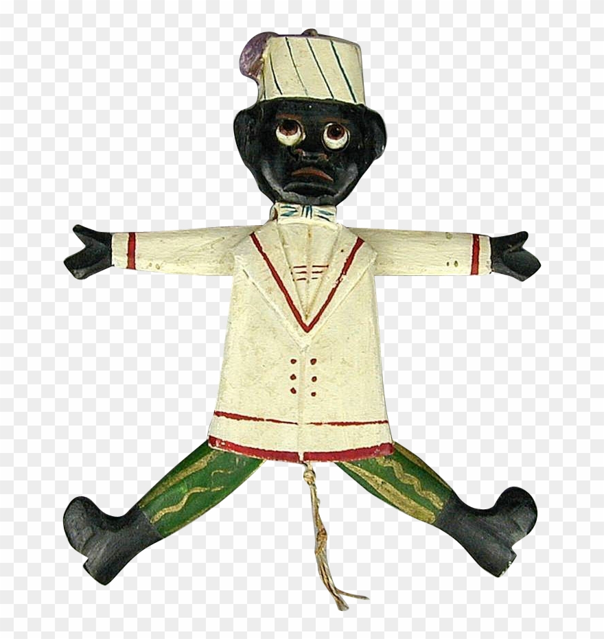 Vintage Black Americana Jumping Bellhop Mechanical - Illustration Clipart