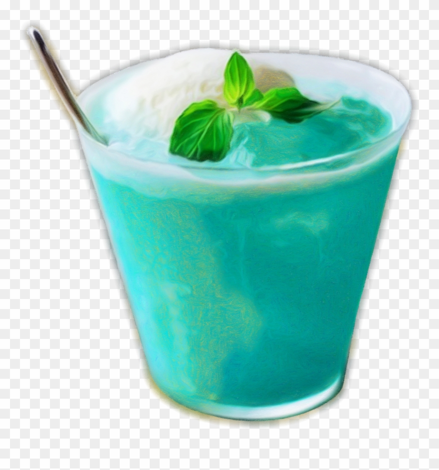 Hand Painted Mint Ice Cream Dessert Png And Psd - Blue Lagoon Clipart