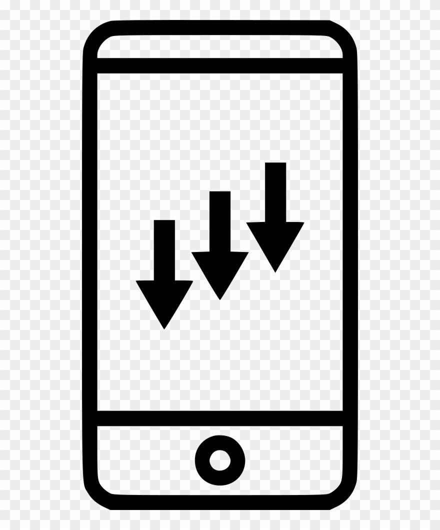 Interest Rate Arrows Down Low Cell Phone Comments - Cell Phone Data Icon Clipart