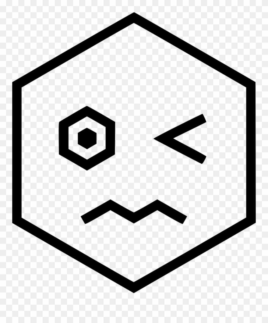 Scared Fearful Wink Comments - Hexa Icon Clipart
