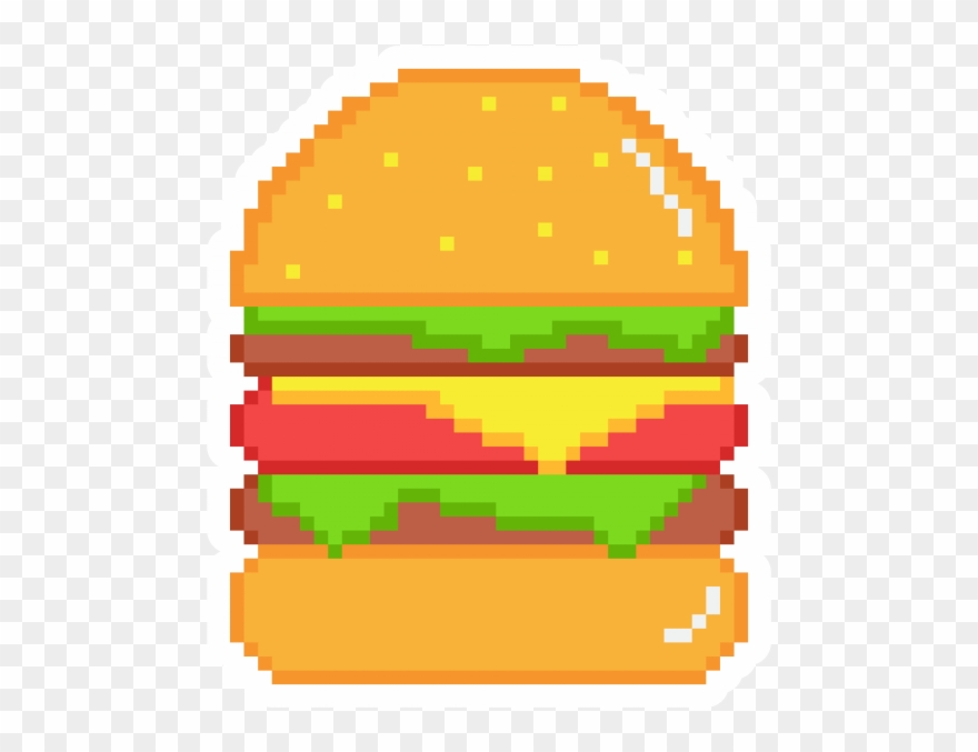Pixel Art Burger Stickers - Rick Grimes Pixel Art Clipart