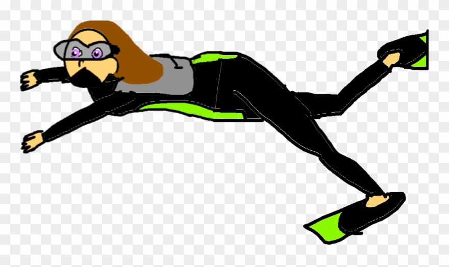 Diver Swimming Left Clipart