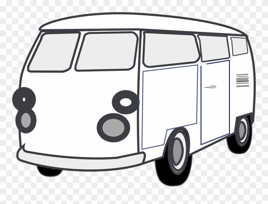 Buy Vw Bus - Clip Art Black And White Van - Png Download