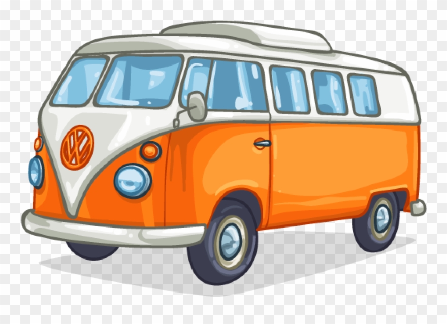 Vw Bus Art - Camper Van Cartoon Clipart