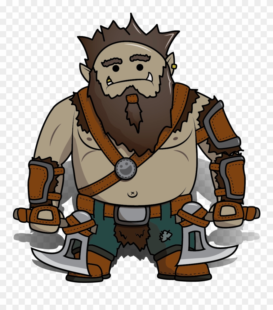 [oc] Half-orc Barbarian - Barbarian Clip Art - Png Download