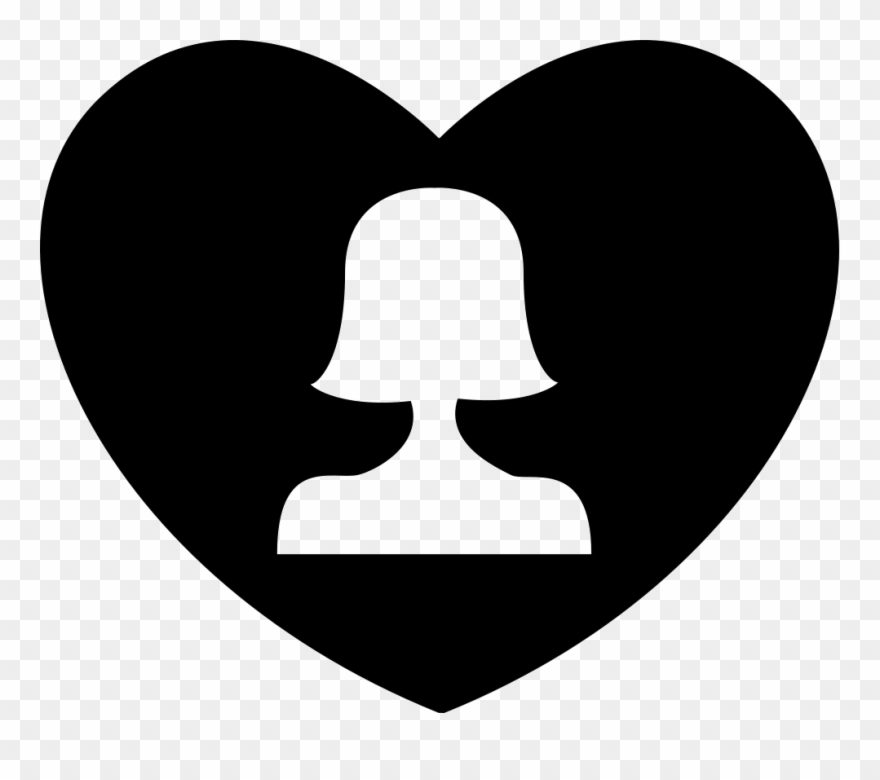 Woman Upper Silhouette In A Heart Comments - Scalable Vector Graphics Clipart
