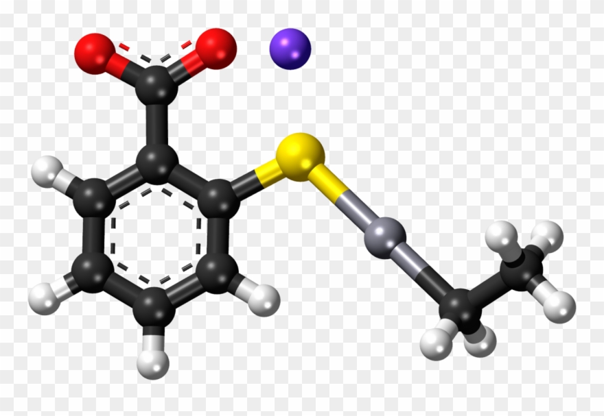 Thiomersal Ball And Stick Model - Structure And Iupac Name Of Salicylic Acid Clipart