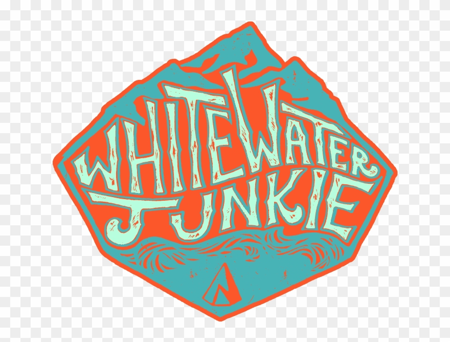 Whitewater Junkie Sticker - Illustration Clipart