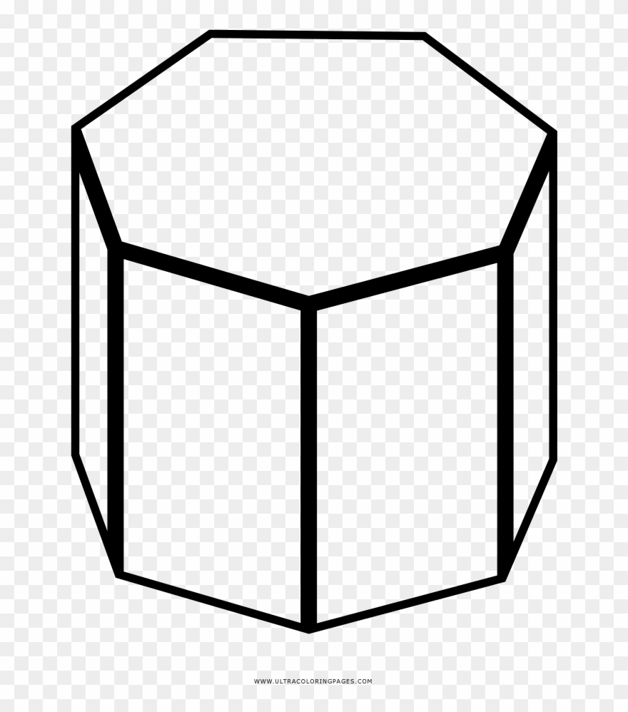 Heptagon Prism Coloring Page - Imagens De Prisma Para Colorir Clipart
