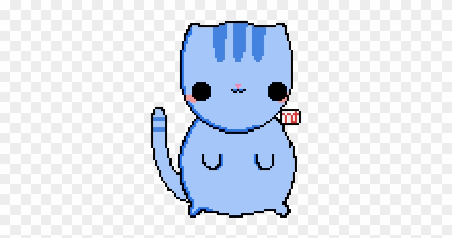 A Blue Cat - Cartoon Clipart
