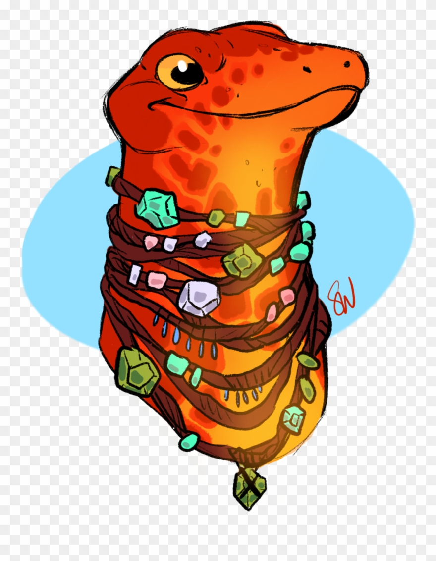"i Flip Him Off In Draconic " - D&d Firenewt Clipart