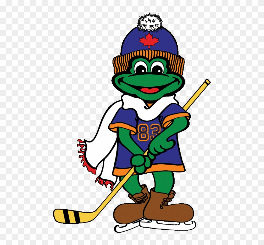 Finished Hockey Frog - Cartoon Clipart
