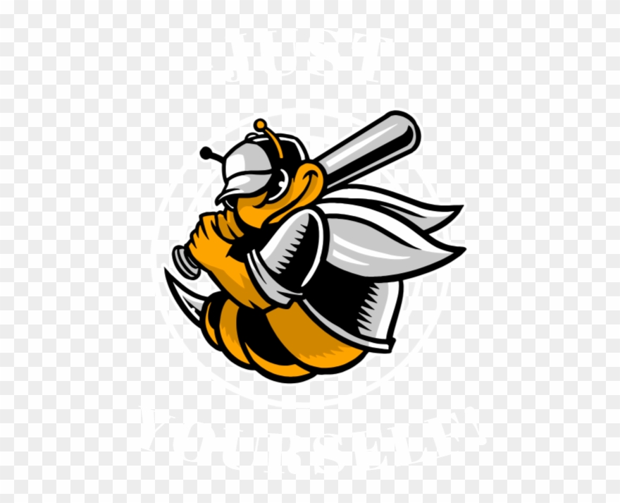 Just Bee Yourself - Bee Baseball Logo Clipart