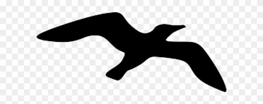 Seagull Clipart Easy - Simple Seagull Silhouette - Png Download