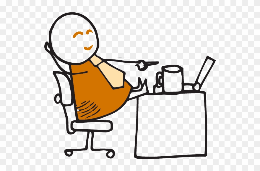 Worker Relaxing On Top Of Desk Clipart