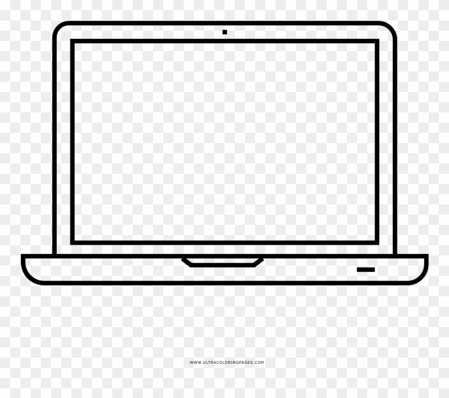 Macbook Pro Coloring Page - Line Art Clipart