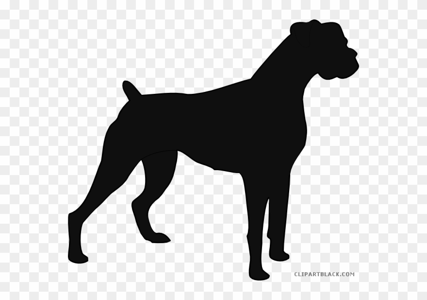 Boxer Dog Clipart - Boxer Dog Silhouette - Png Download