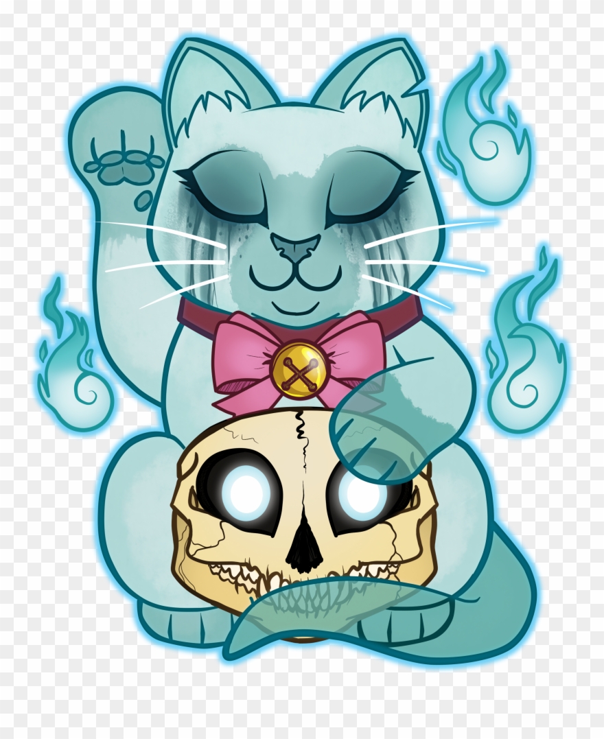 Part Of A Maneki-neko Series Based On Horror And Supernatural - Cartoon Clipart