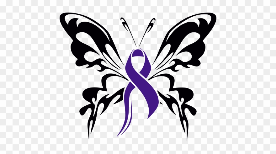 Tag Added - - Colon Cancer Ribbon Butterfly Clipart