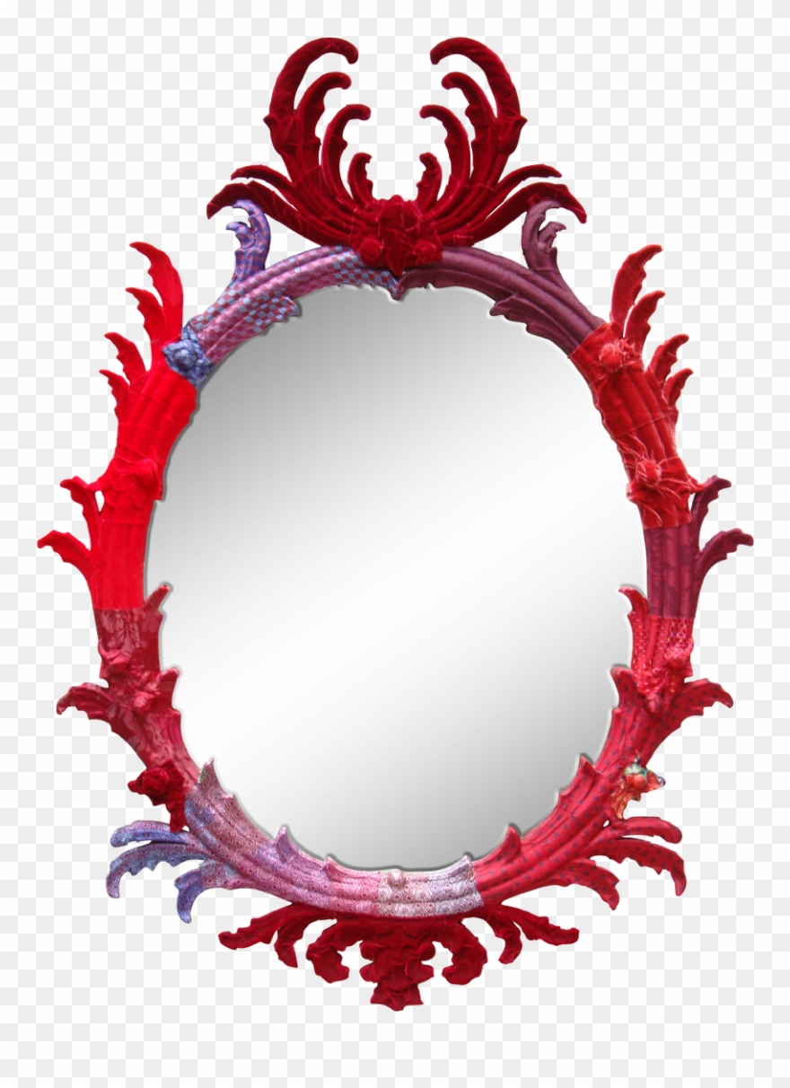 The Red Carved Mahogany Mirror - Circle Clipart