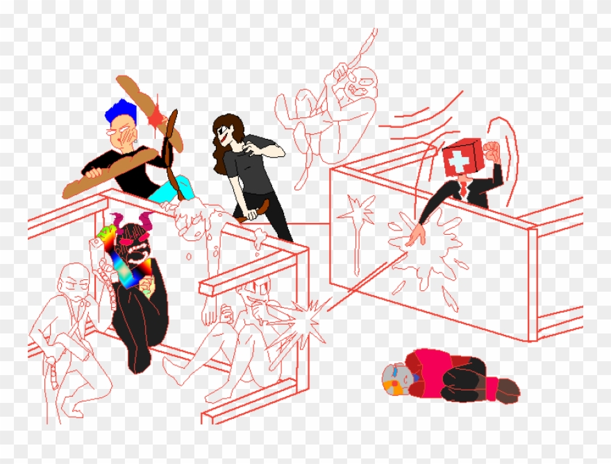 Food Fight - Drawing Clipart