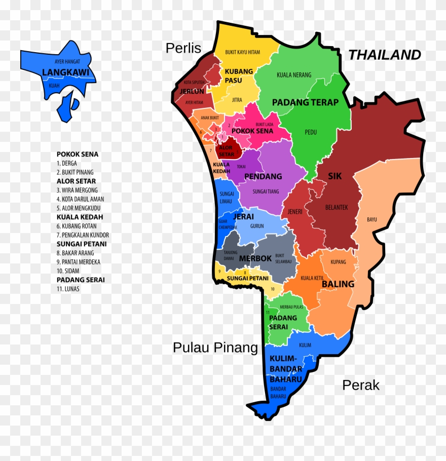 Big Image - Penang Kedah Perlis Map Clipart