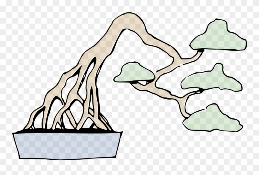 File - Bonsai Wurzelstamm-form - Svg - Bonsai Styles Clipart