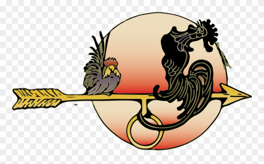 Roster Weather Vane Cock - Boussole A Vent Coq Clipart