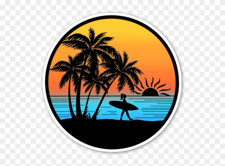 Sunset Surfer - Surfer Sunset Png Clipart