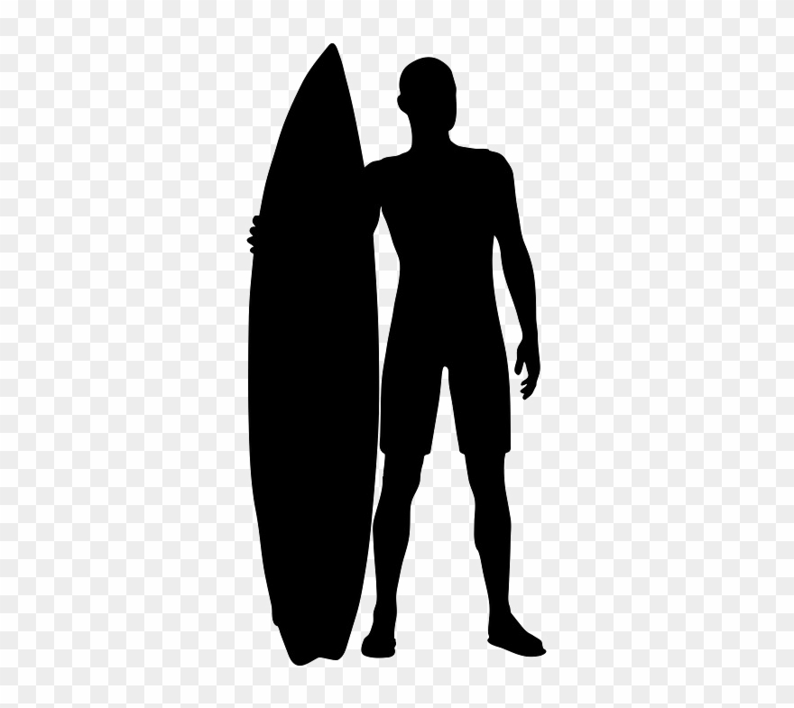 Surfing Silhouette Png Pic - Silhouette Surfer Png Clipart