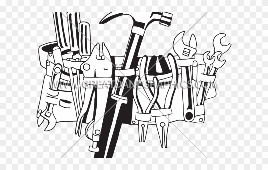 Tool Belt Cliparts - Tool Belt Clipart Black And White - Png Download