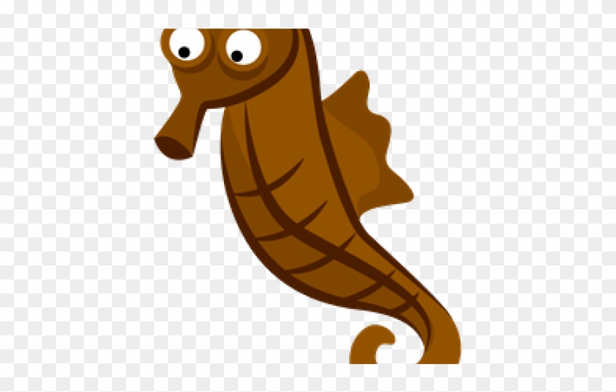Brown Clipart Seahorse - Cartoon - Png Download