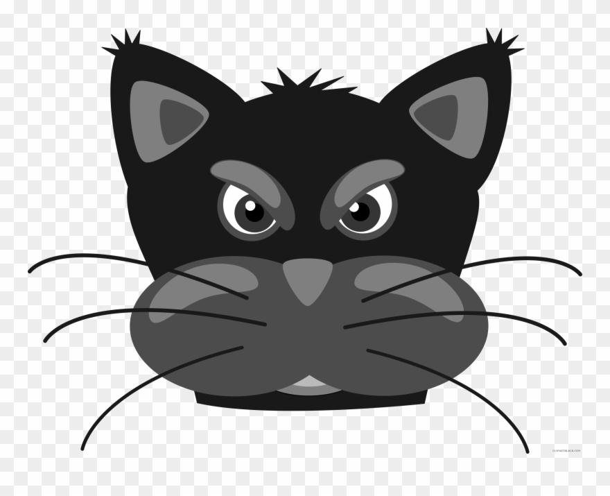Clip Art Royalty Free Clipartblack Com Animal Free - Angry Cat Face Cartoon - Png Download