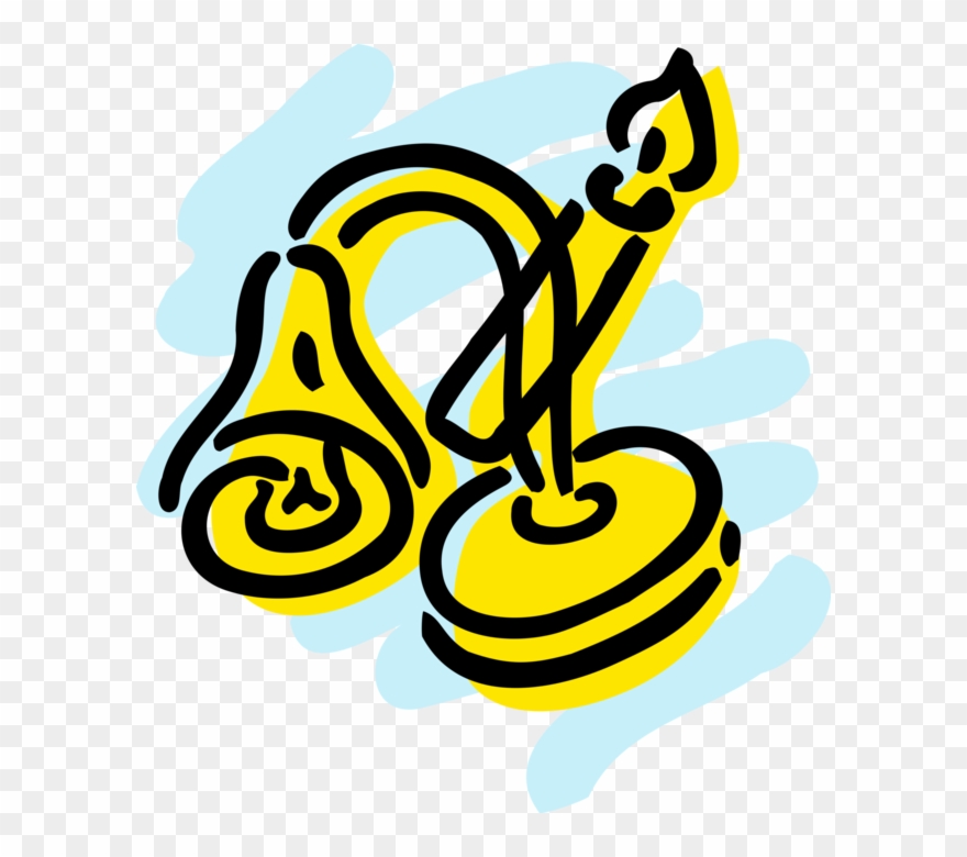 Vector Illustration Of Desk Lamp And Candle Provide Clipart