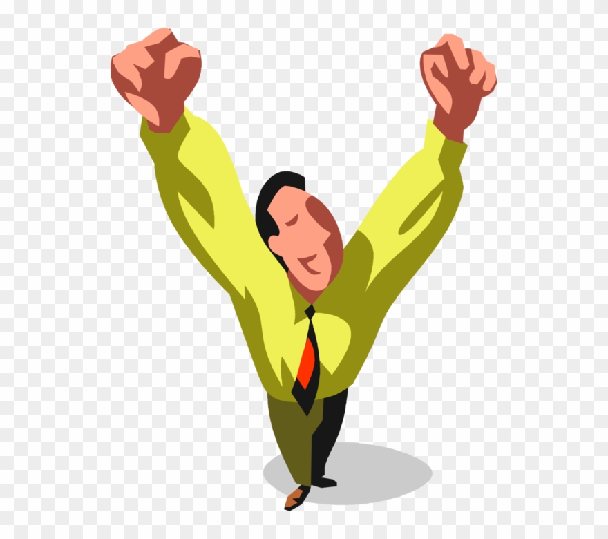 Vector Illustration Of Victorious Businessman Exceeds - Vitorioso Png Clipart